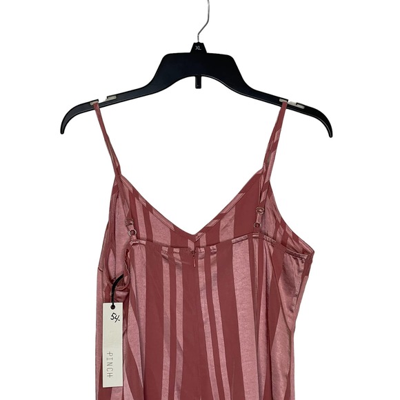 Pinch Women Cami‎ Tank Top Ruffle Tiered Trim Striped Metallic Pink Medium NWT - Picture 8 of 9